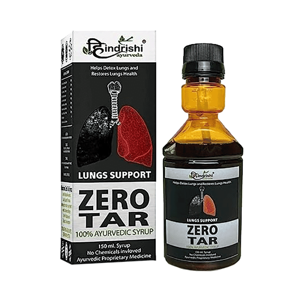 Hindrishi Ayurveda Zero Tar Syrup for Lungs Detox and Cleanse (150ml Each) No Added Sugar