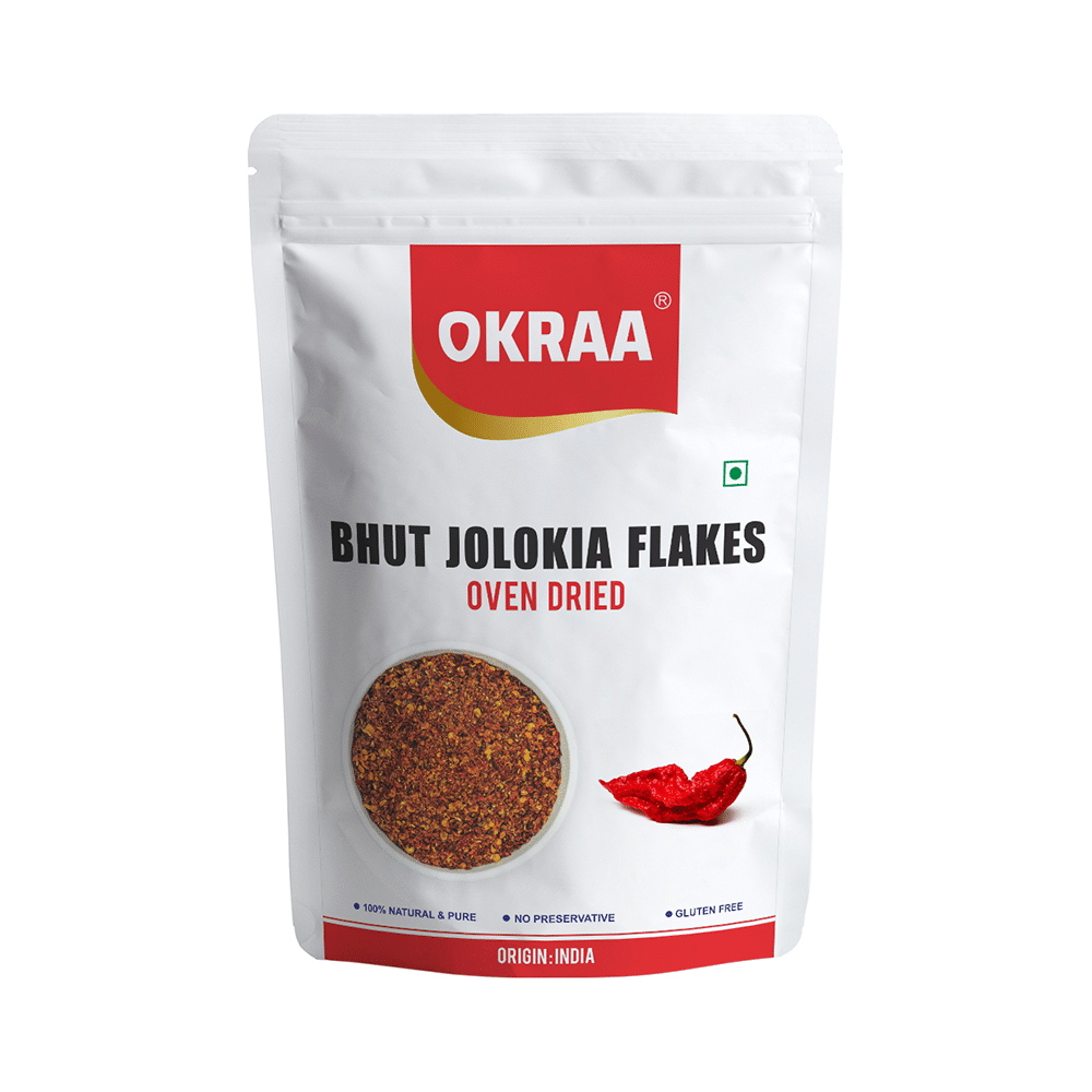 Okraa Bhut Jolokia Flakes Oven Dried