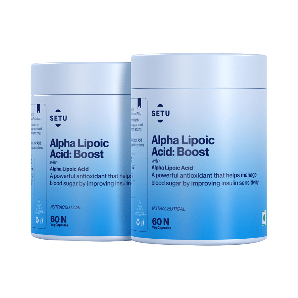 Setu Alpha Lipoic Acid Boost Tablet for Liver Function, Energy & Blood Sugar (60 Each)
