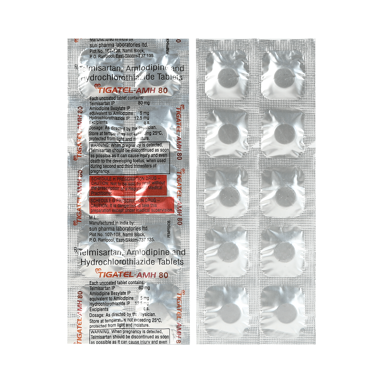 Tigatel AMH 80mg/5mg/12.5mg Tablet