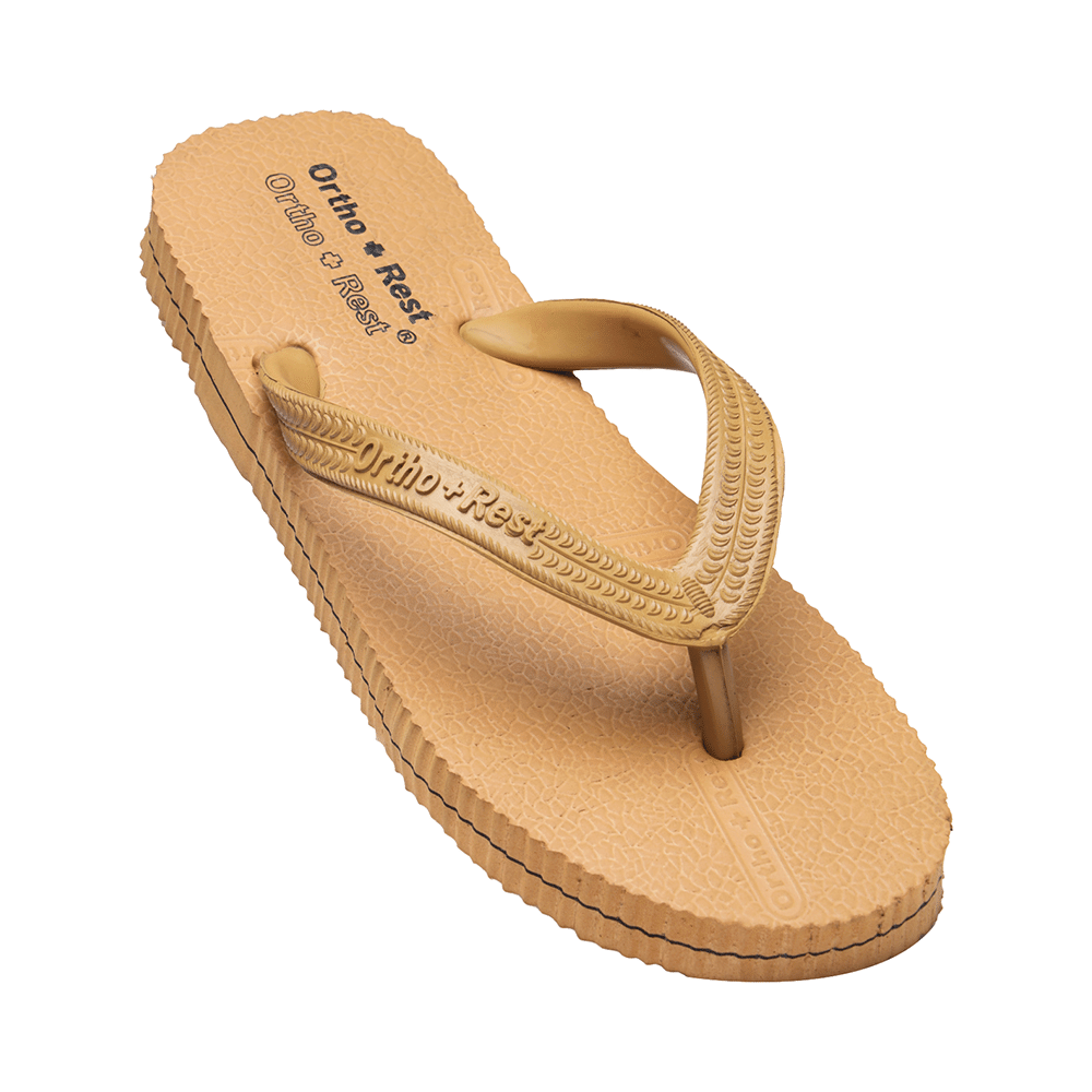 Ortho + Rest Unisex Hawaii Chappal Orthopedic Comfort, Bathroom Rubber Flip-Flops Tan 8