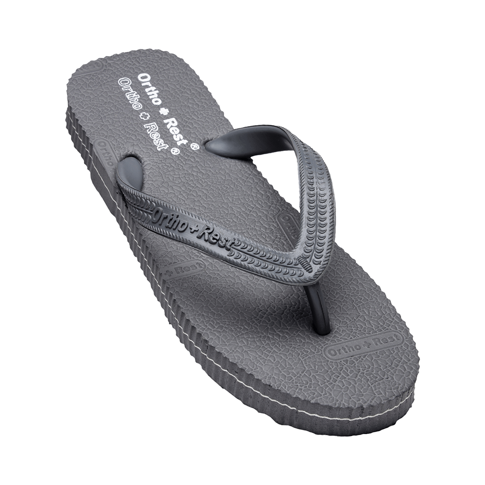 Ortho + Rest Unisex Hawaii Chappal Orthopedic Comfort, Bathroom Rubber Flip-Flops Grey 11