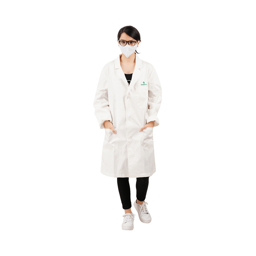 HealtHive Women Lab Coat for Doctors Small White