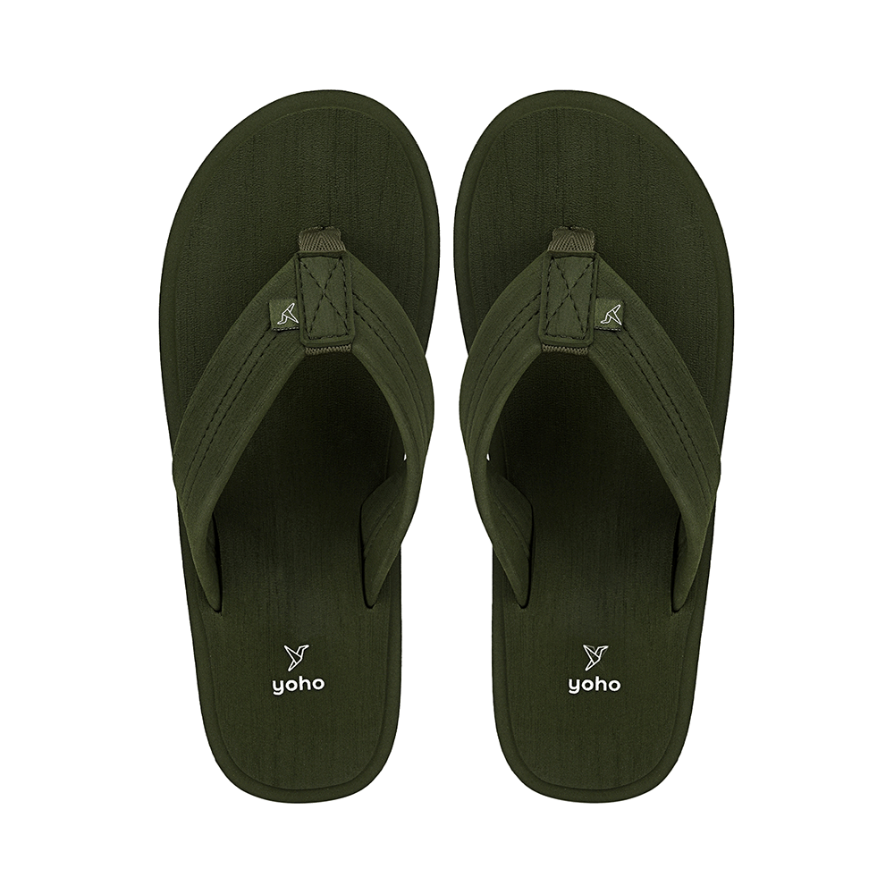 Yoho Lifestyle Doctor Ortho Soft Comfortable and Stylish Flip Flop Slippers for Men Olive Green 7