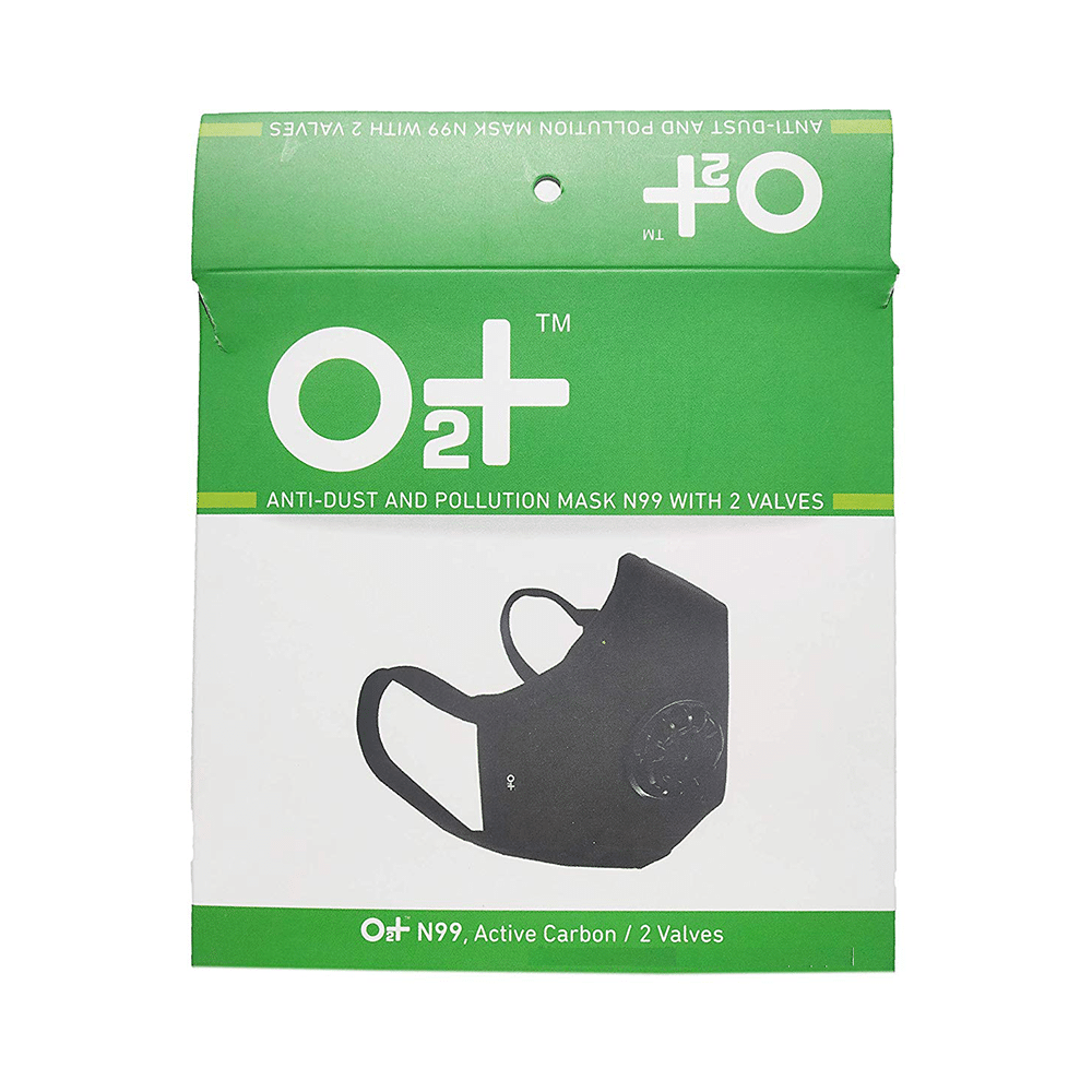 O2+ Electro Reusable Anti Pollution Mask with N99 Active Carbon Grade Filter Small